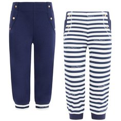 Брюки lucky child размер 20 (62-68), синий/белый
