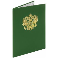 STAFF Папка адресная Basic с гербом России А4, бумвинил зеленый