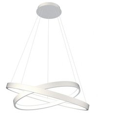 Люстра Лючера luchera потолочная, подвесная светодиодная, Руэдо, двойное кольцо, TLRU2-40/50-01, белая, алюминий, 3000К, диаметр 40см, 50см, светильник, 48Вт
