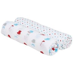 Многоразовые пеленки BEBE AU LAIT муслиновые 120х120 набор 2 шт. Bowler/Polka
