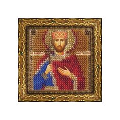 225ПМИ Набор для вышивания бисером Вышивальная мозаика Икона Св. Равноап. царь Константин, 6,5*6,5 см
