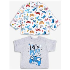 Комплект одежды Веселый Малыш размер 68, серый/белый/синий