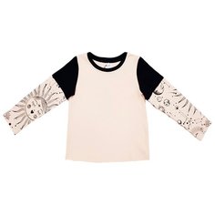 Лонгслив ЁМАЁ, размер 128, персиковый/черный