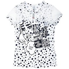 Футболка Nota Bene, размер 122, белый/горох