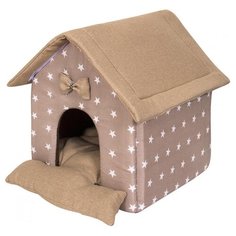 Домик для собак и кошек HutPets LittleHouse 45х40х45 см coffee stars