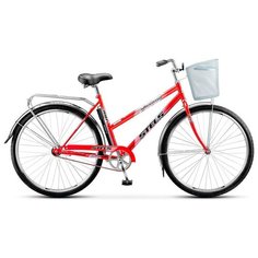 Городской велосипед STELS Navigator 300 Lady 28 Z010 (2018) с корзиной красный 20" (требует финальной сборки)