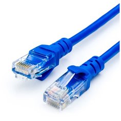 Патч-корд UTP 7.5 m, литой, (AT9164) RJ45, Cat.5e, Atcom синий
