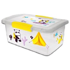 Ящик детский с крышкой на защелках Panda, 14 л, Little Angel