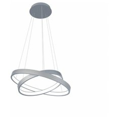Люстра Лючера luchera потолочная, подвесная светодиодная, Руэдо, двойное кольцо, TLRU2-30/40-01, серебристая, алюминий, 3000К, диаметр 30см, 40см, светильник, 38Вт