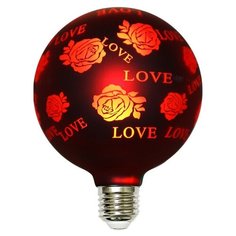ЛАМПОЧКА СВЕТОДИОДНАЯ ФИЛАМЕНТНАЯ GIS-SOLAR 3D-G125-E27-2Вт-220В-RED LOVE