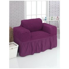 Чехол на кресло с оборкой Venera, цвет фиолетовый