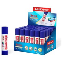 Клей-карандаш ErichKrause Extra, 8г (в коробке-дисплее по 30 шт.)