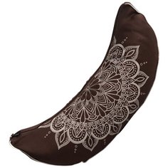 Подушка для медитации полумесяц Мандала, коричневый, размер 38 х 15 х 9 см вес 1,2 кг состав гречишная лузга Rama Yoga