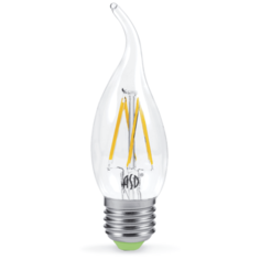 Лампа светодиодная LED-свеча НА ВЕТРУ-PREMIUM 5Вт 160-260В Е27 3000К 450Лм прозрачная ASD 4690612003283*** (упаковка 10 шт)