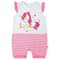 Песочник LEO размер 62, белый/розовый Лео