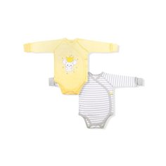 Набор боди LEO (2 шт.) размер 62, серый/желтый Лео