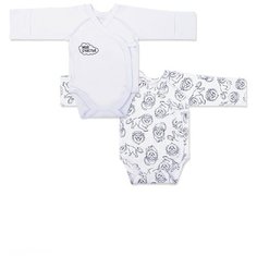 Набор боди LEO (2 шт.) размер 42, белый/синий Лео