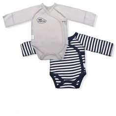 Набор боди LEO (2 шт.) размер 42, серый/синий Лео