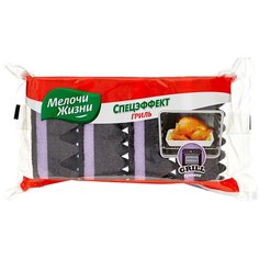 Губки кухонные Мелочи Жизни Спецэффект Гриль Духовка 4 шт, черный