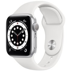 Умные часы Apple Watch Series 6 GPS 40мм Aluminum Case with Sport Band, серебристый/белый