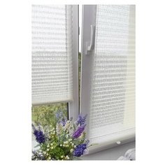 Штора плиссе Delfa "Basic Transparent Белый", ширина 34 см