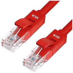Патч-корд для подключения к интернету GCR LSZH кат5e ethernet high speed 1 Гбит/с RJ45M малодымный красный 0.15м