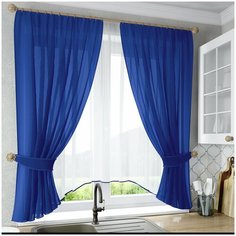 Шторы для кухни Nivasan "Лидия", синий