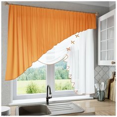 Шторы для кухни Nivasan "Джульетта", оранжевый, правая
