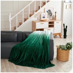 Плед " Деграде", зеленый, 200*220 см Bozhong Home Textile