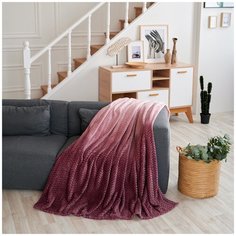 Плед " Деграде", брусничный, 200*220 см Bozhong Home Textile