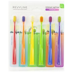 Зубная щетка Revyline 5000 SM, средней жесткости, красный/оранжевый/желтый/зеленый/синий/фиолетовый, 6 шт.