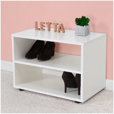 Обувница полка тумба для обуви Ультра Белое тиснение 578х423х350 Letta