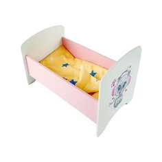 Кукольная кроватка Коняша Кроватка "Котенок в наушниках" КР001КН (для кукол до 40 см, с постельным бельём)