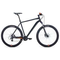 Велосипед FORWARD APACHE 29 X (29" 21 ск. рост 17") 2020-2021, черный матовый/черный, 1BKW1M39D002