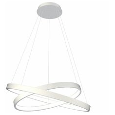 Люстра Лючера luchera потолочная, подвесная светодиодная, Руэдо, двойное кольцо, TLRU2-40/50-01, белая, алюминий, 4000К (холодный свет), диаметр 40см, 50см, светильник, 48Вт