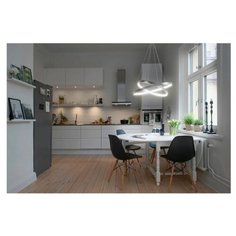 Люстра Лючера luchera потолочная, подвесная светодиодная, Руэдо, двойное кольцо, TLRU2-30/40-01, черная, алюминий, 3000К, диаметр 30см, 40см, светильник, 38Вт