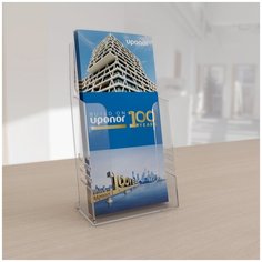 Подставка настенная/навесная для бумаг/буклетов/квитанций/ рекламных материалов вертикальная малого формата, 1/3 А4, VRT, Лидер