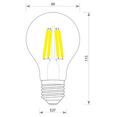 ЛАМПОЧКА СВЕТОДИОДНАЯ ФИЛАМЕНТНАЯ GIS-SOLAR А60-E27-12Вт-6000К-220В