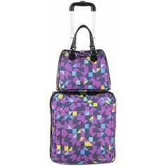 Чемодан малый П7094/розовая клетка Polar