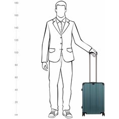 Чемодан средний Р1254(3-ой) 24" темно-серый Polar