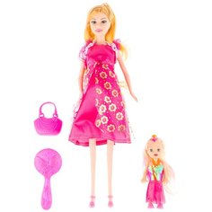 Кукла беременная в розовом платье с пупсиком для детей от 3-х лет/Кукла беременнаяс гнущимися руками и ногами/Набор для игры в "Дочки-матери" Panawealth Inter Holdings