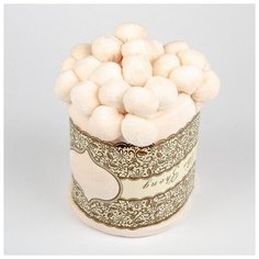 Плед с помпонами, молочный, 200*220 см Bozhong Home Textile