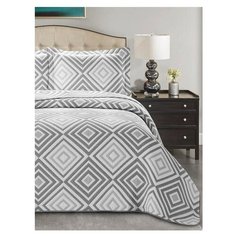 Покрывало DeНАСТИЯ Винди, 200х240 см, жаккард, ромб, светло-серый