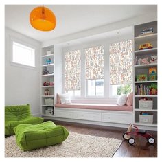 Рулонная штора с направляющими струнами Delfa "Сантайм-рисунок Глория Литера-2", 48*170 см