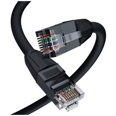Патч корд 10м Safe Solution литой UTP LSZH Lan кабель для интернета категории 6 от GCR 10 Гбит черный