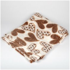 Плед Бамбук Сердца, коричневый, 180*200 см Bozhong Home Textile