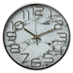 Часы настенные круглые Home art 30х30х4,1см, белый, серый Guterwahl