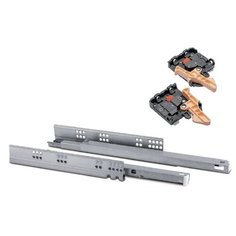 Направляющие MODERN SLIDE L-450 полного выдвижения для деревянных ящиков с доводчиком GTV