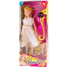 Кукла беременная в белом платье с пупсиком для детей от 3-х лет/Кукла беременнаяс гнущимися руками и ногами/Набор для игры в "Дочки-матери" Panawealth Inter Holdings