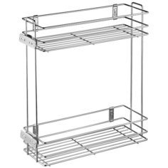 Двухуровневая боковая корзина 200 мм (бутылочница) Cargo без направляющих, хром GTV